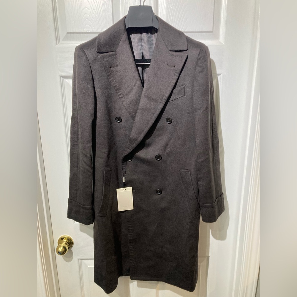 Suitsupply Men's Brown Double-Breasted 100% Cashmere Merano Coat $1000